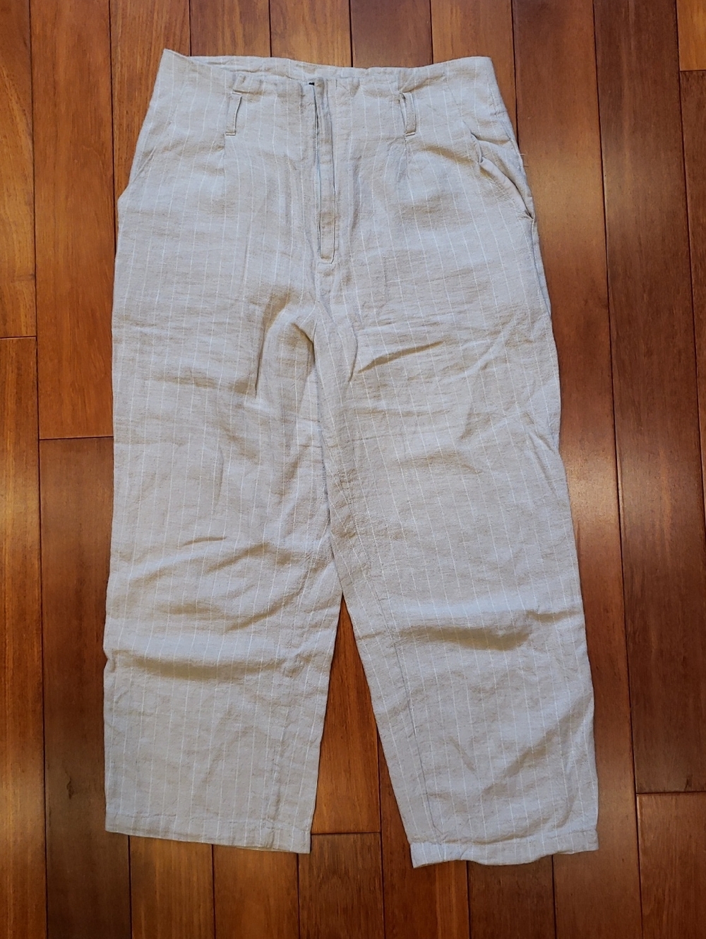 Romeo + Juliet Couture Linen Blend Pinstripe Trouser Pants Medium